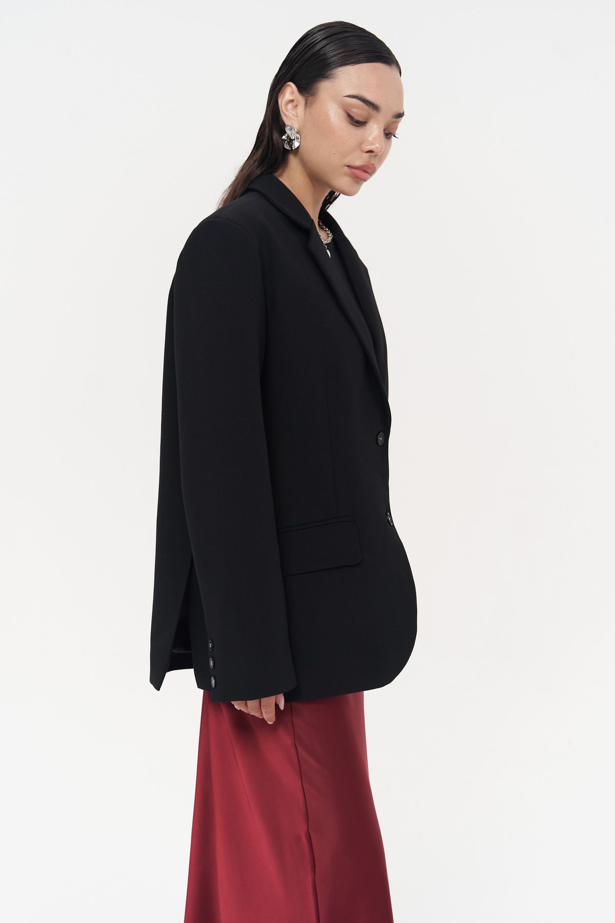 Mai Collection Emma Dikiş Detay Siyah Blazer Mai Collection Emma Dikiş Detay Siyah Blazer