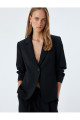 Klasik Blazer Ceket 3/4 Kol Kruvaze Cepli Regular Fit Klasik Blazer Ceket 3/4 Kol Kruvaze Cepli Regular Fit