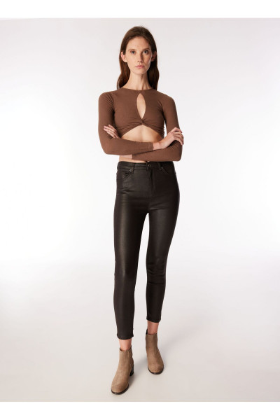 Yüksek Bel Skinny Paça Skinny Fit Kahve Kadın Denim Pantolon F3WL-PNT40 Yüksek Bel Skinny Paça Skinny Fit Kahve Kadın Denim Pantolon F3WL-PNT40