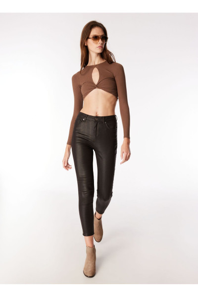 Yüksek Bel Skinny Paça Skinny Fit Kahve Kadın Denim Pantolon F3WL-PNT40 Yüksek Bel Skinny Paça Skinny Fit Kahve Kadın Denim Pantolon F3WL-PNT40