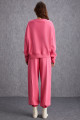 Nordıa Kadın Organik Pamuk 3 Iplik Örme Oversize Pembe Sweatshirt