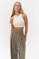 Mai Collection Fleur Fitilli Halter Yaka Bej Crop Mai Collection Fleur Fitilli Halter Yaka Bej Crop