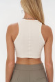 Mai Collection Fleur Fitilli Halter Yaka Bej Crop Mai Collection Fleur Fitilli Halter Yaka Bej Crop