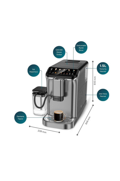 LatteNow Tam Otomatik Espresso Makinesi - Kahve Öğütücülü Dokunmatik Renkli Ekranlı LatteNow Tam Otomatik Espresso Makinesi - Kahve Öğütücülü Dokunmatik Renkli Ekranlı