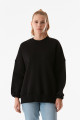 Basic Bisiklet Yaka Oversize Sweatshirt