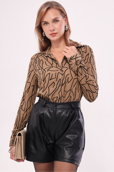 Kadın Vizon Çizgi Desen Uzun Kol Gömlek ARM-20Y001002 Kadın Vizon Çizgi Desen Uzun Kol Gömlek ARM-20Y001002