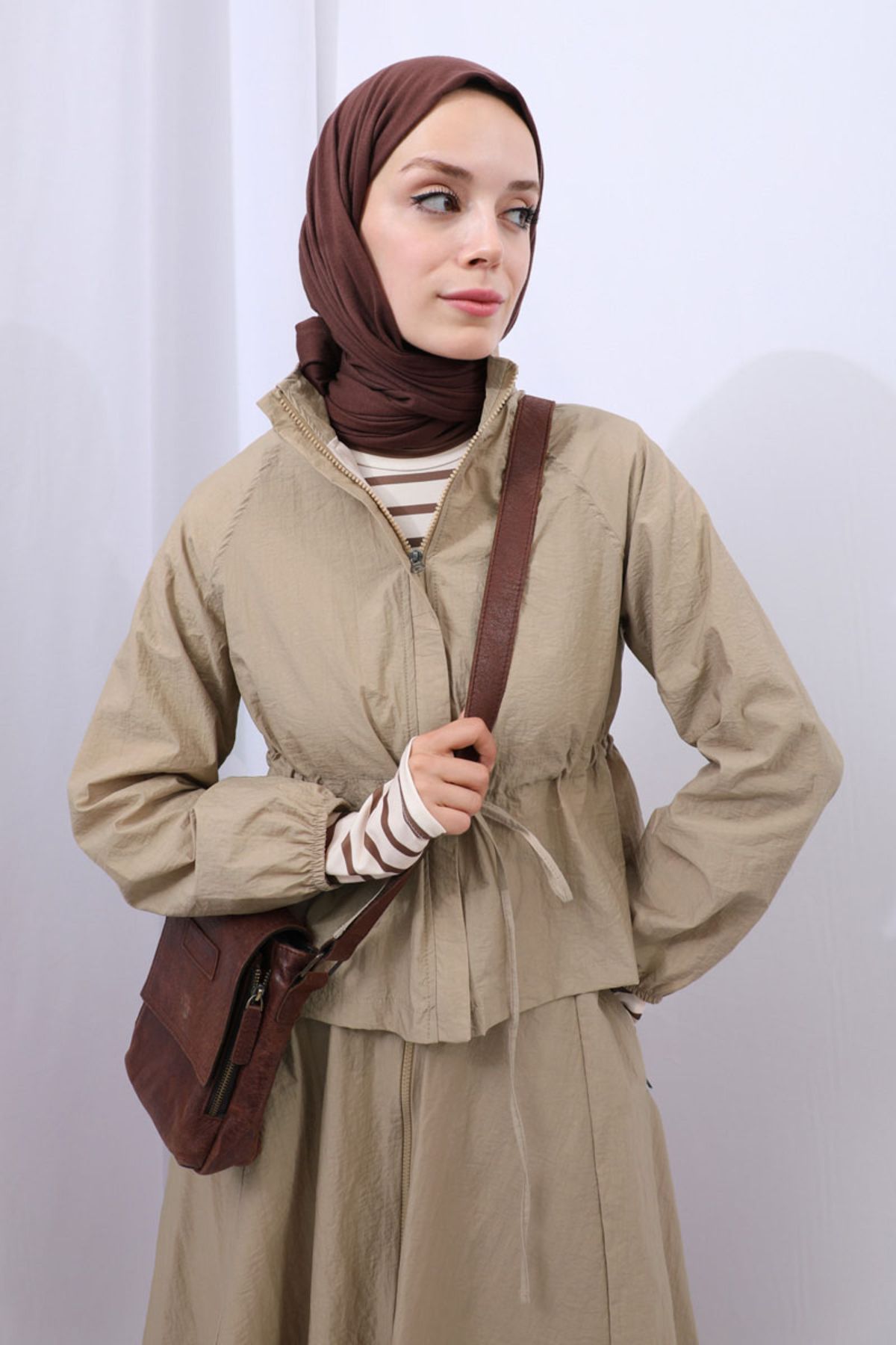 Kloş Paraşüt Etek Takım Camel Kloş Paraşüt Etek Takım Camel
