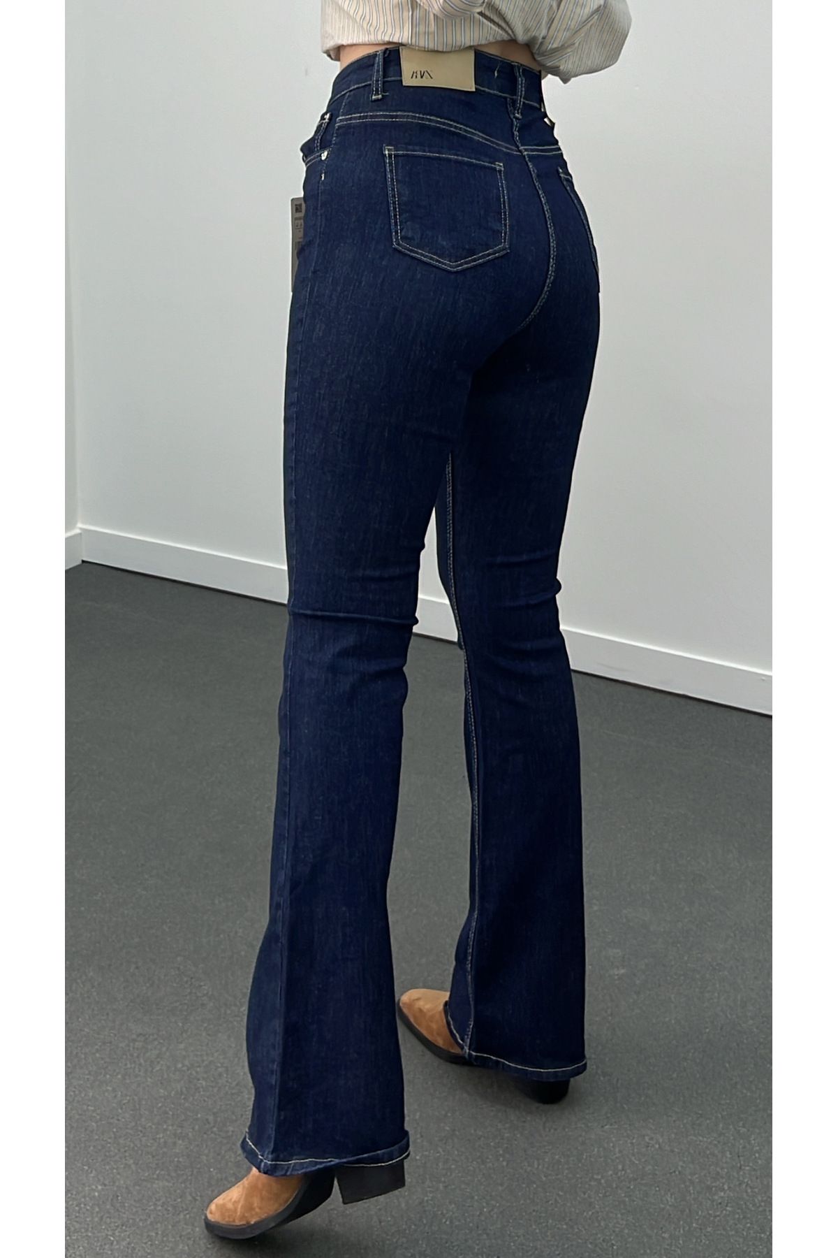 ZR Dark Blue Extra Yüksek Bel Full Likralı Flare Jeans ZR Dark Blue Extra Yüksek Bel Full Likralı Flare Jeans