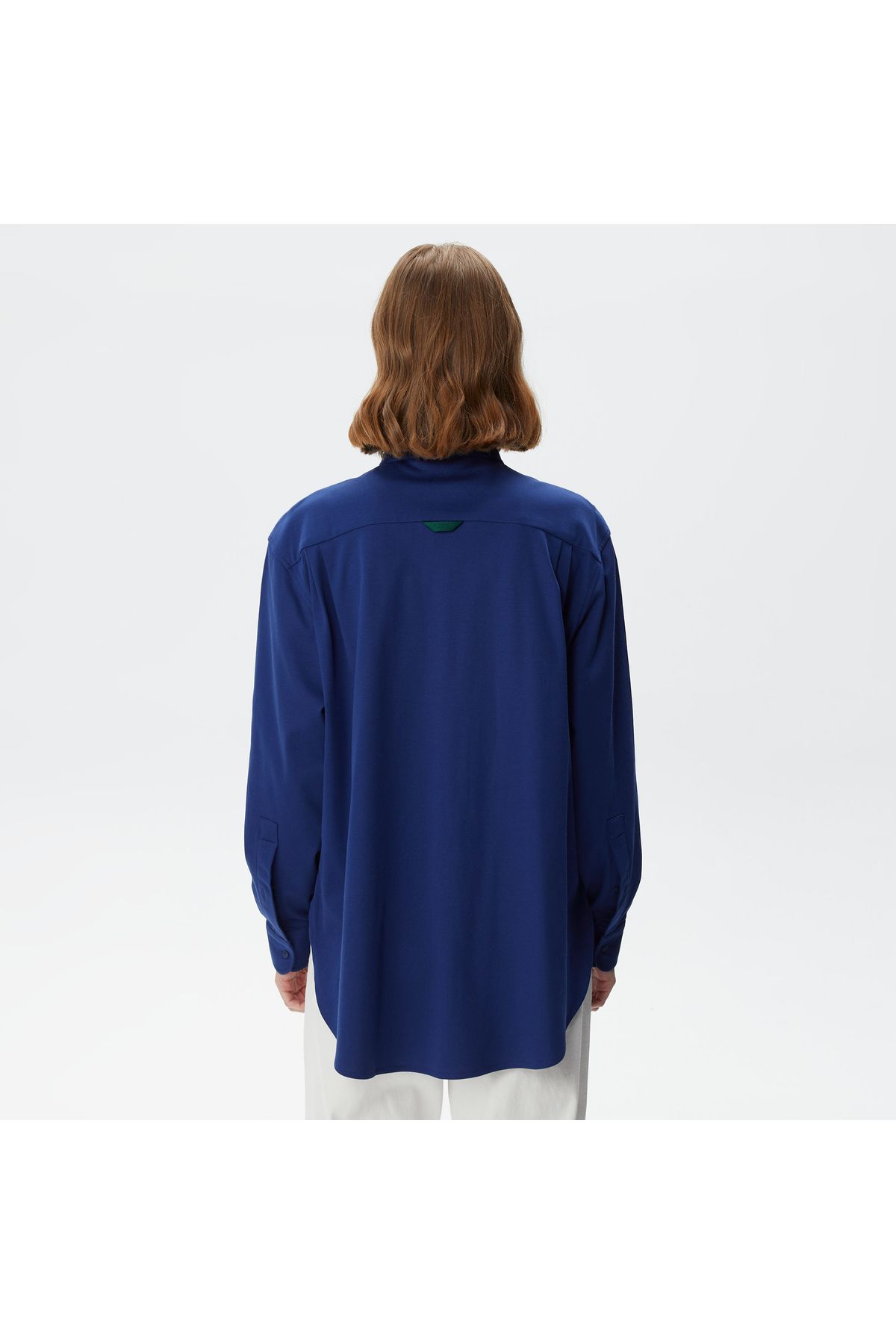 Kadın Oversized Uzun Kollu Lacivert Gömlek Kadın Oversized Uzun Kollu Lacivert Gömlek