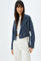 Lacivert Çizgili Kadın Ceket 5WAL50021MD Lacivert Çizgili Kadın Ceket 5WAL50021MD