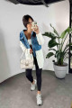 Kalın Örme Denim Detay Uzun Kadın Hırka Ekru Kalın Örme Denim Detay Uzun Kadın Hırka Ekru
