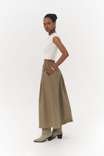 Mai Collection Ivory Haki Paraşüt Etek Mai Collection Ivory Haki Paraşüt Etek
