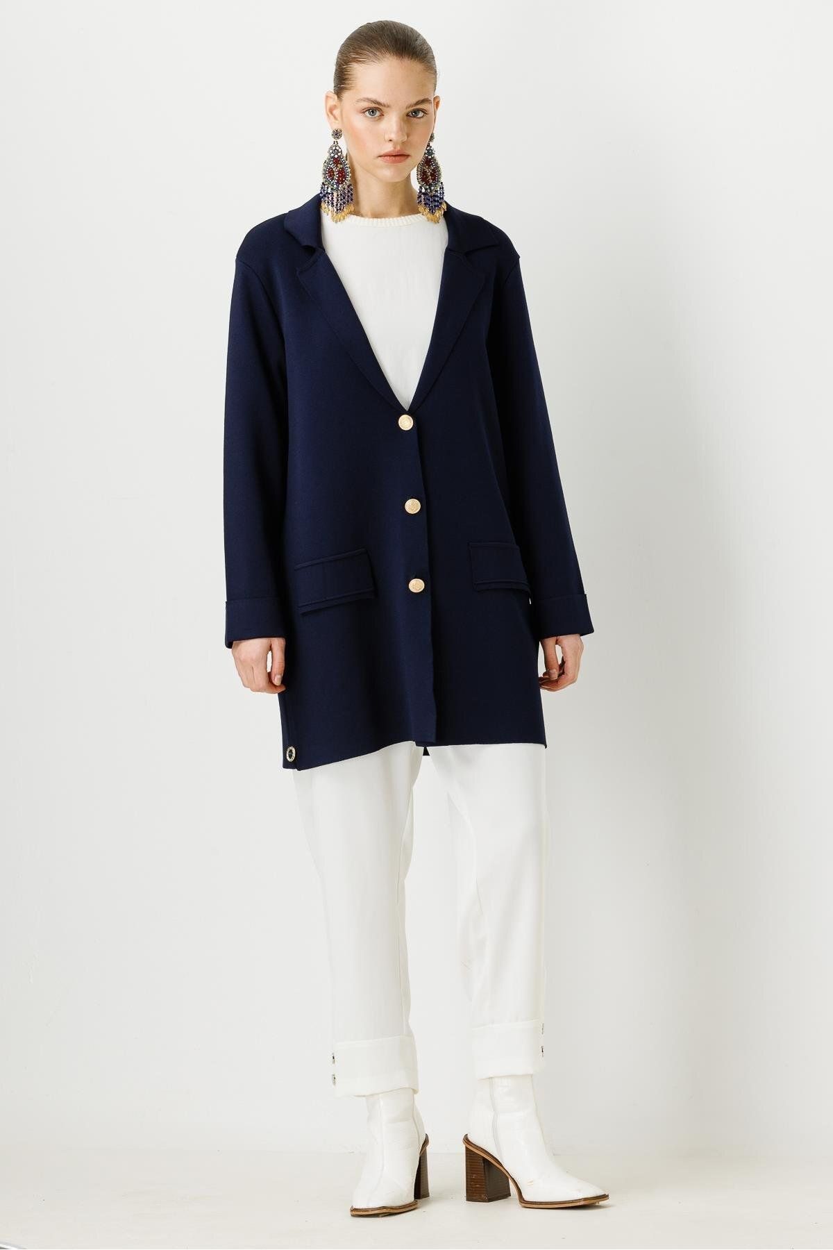 Triko Ceket Lacivert Triko Ceket Lacivert