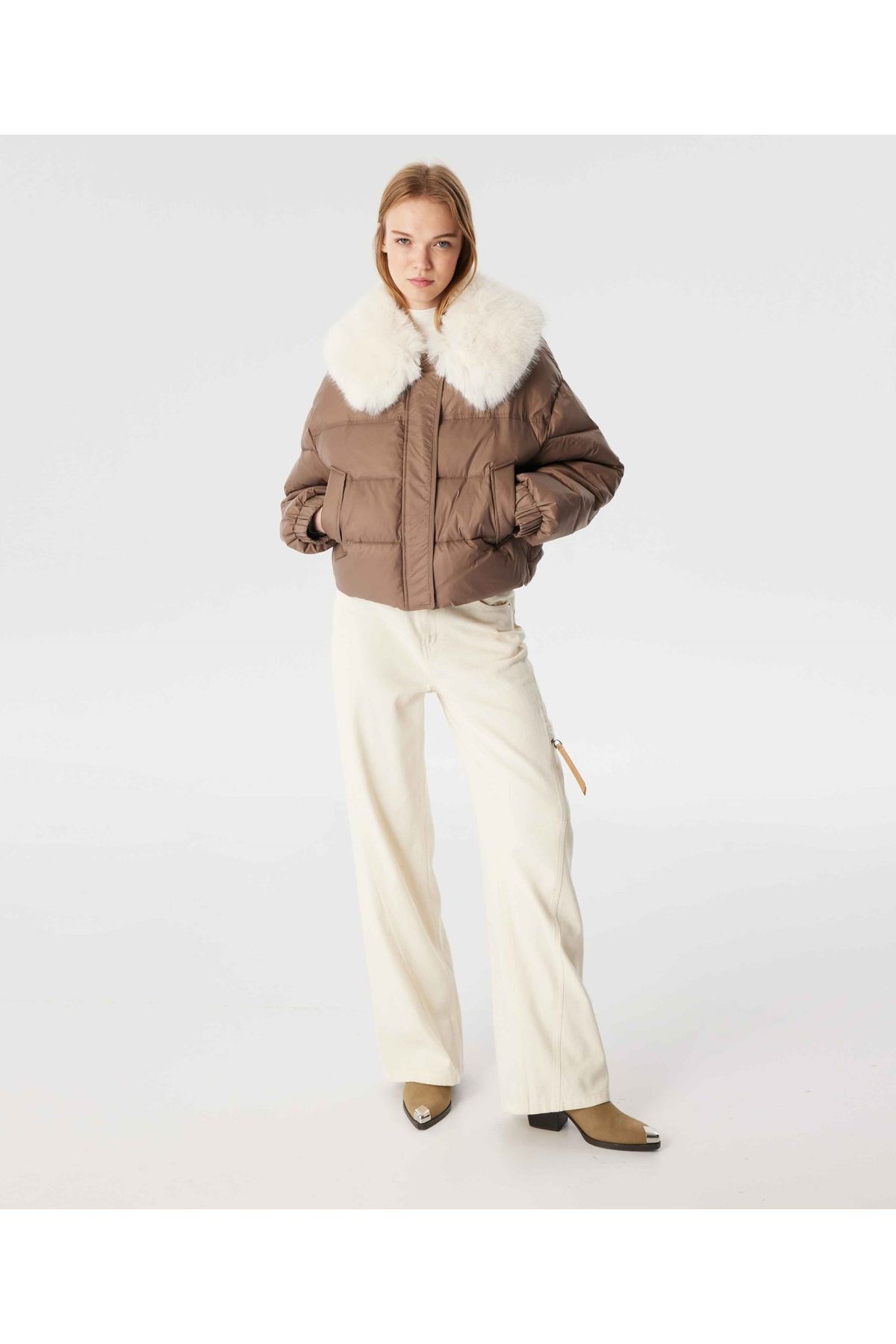 Suni kürk mıx puffer mont Suni kürk mıx puffer mont