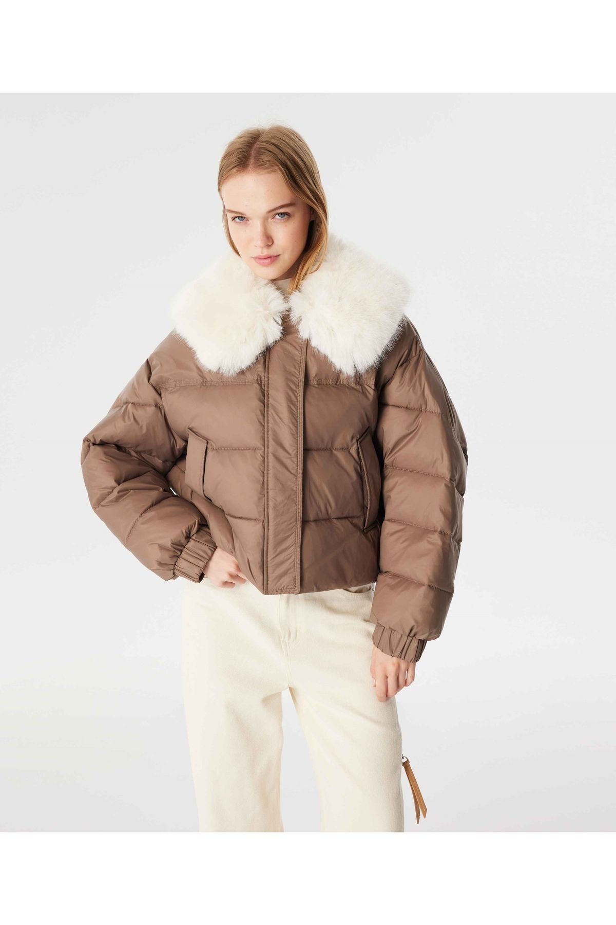 Suni kürk mıx puffer mont Suni kürk mıx puffer mont