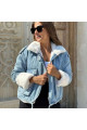 Oversize Peluş Kot Ceket Oversize Peluş Kot Ceket