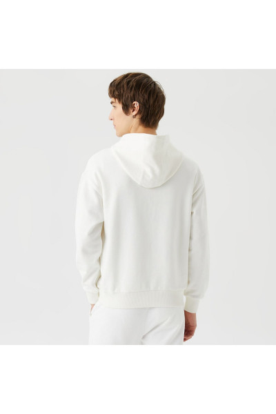 Unisex Relaxed Fit Kapüşonlu Baskılı Beyaz Sweatshirt Unisex Relaxed Fit Kapüşonlu Baskılı Beyaz Sweatshirt