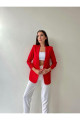Kolu Büzgülü Blazer Ceket Kırmızı Kolu Büzgülü Blazer Ceket Kırmızı