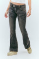 Yıkanmış Siyah Renk Düşük Bel Flare Jeans Yıkanmış Siyah Renk Düşük Bel Flare Jeans