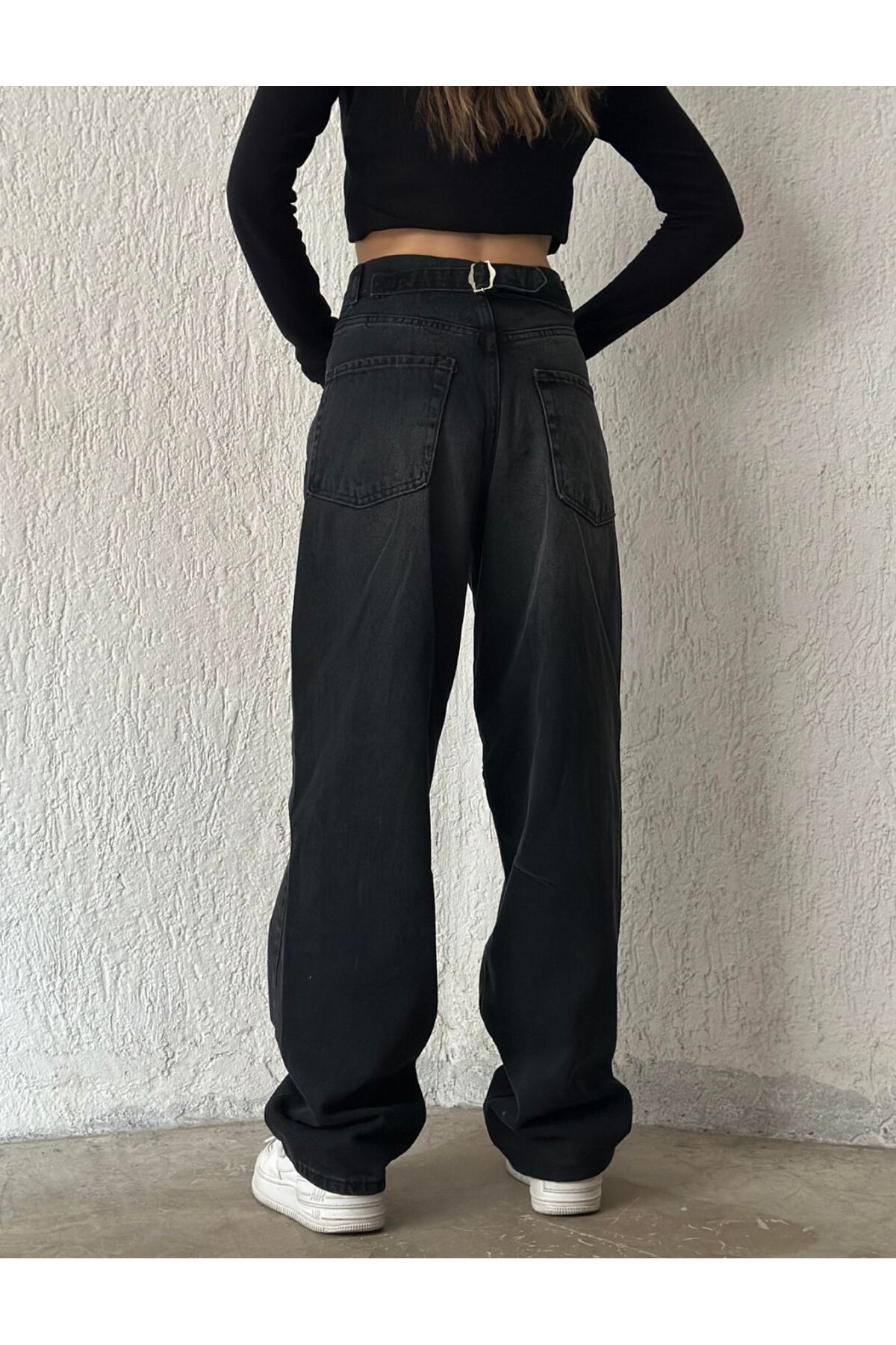 Siyah Baggy Jean Yüksek Bel Bol Pantolon Straight Salaş Oversize Kalıp Kadın Pantolon Siyah Baggy Jean Yüksek Bel Bol Pantolon Straight Salaş Oversize Kalıp Kadın Pantolon