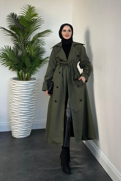 Thylanee Astarlı Aporetli Trençkot Zümrüt Thylanee Astarlı Aporetli Trençkot Zümrüt