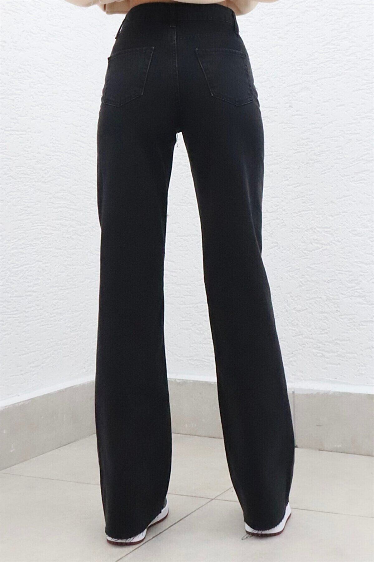 Tessa Gold Ikon 90's Siyah Likralı Süper Extra Yüksek Bel Palazzo Salaş Jean Pantolon Tessa Gold Ikon 90's Siyah Likralı Süper Extra Yüksek Bel Palazzo Salaş Jean Pantolon