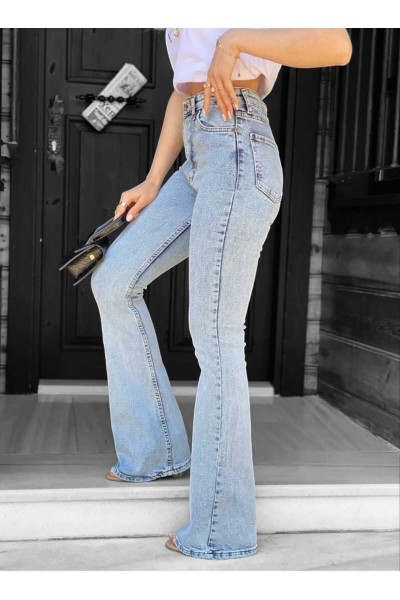 Zar Ispanyol Yüksek Bel Solmaz Mavi Kar Yıkama Kot Pantolon Toparlayıcı Jean Zar Ispanyol Yüksek Bel Solmaz Mavi Kar Yıkama Kot Pantolon Toparlayıcı Jean