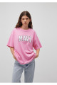 Logo Baskılı Pembe Tişört Oversize / Geniş Kesim 1600843-71032 Logo Baskılı Pembe Tişört Oversize / Geniş Kesim 1600843-71032