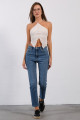 Mavi Yüksek Bel, Esnek Skinny Denim Dar Kalıp Mom Jean Kadın Kot Pantolon @cremona Mavi Yüksek Bel, Esnek Skinny Denim Dar Kalıp Mom Jean Kadın Kot Pantolon @cremona