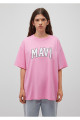 Logo Baskılı Pembe Tişört Oversize / Geniş Kesim 1600843-71032 Logo Baskılı Pembe Tişört Oversize / Geniş Kesim 1600843-71032