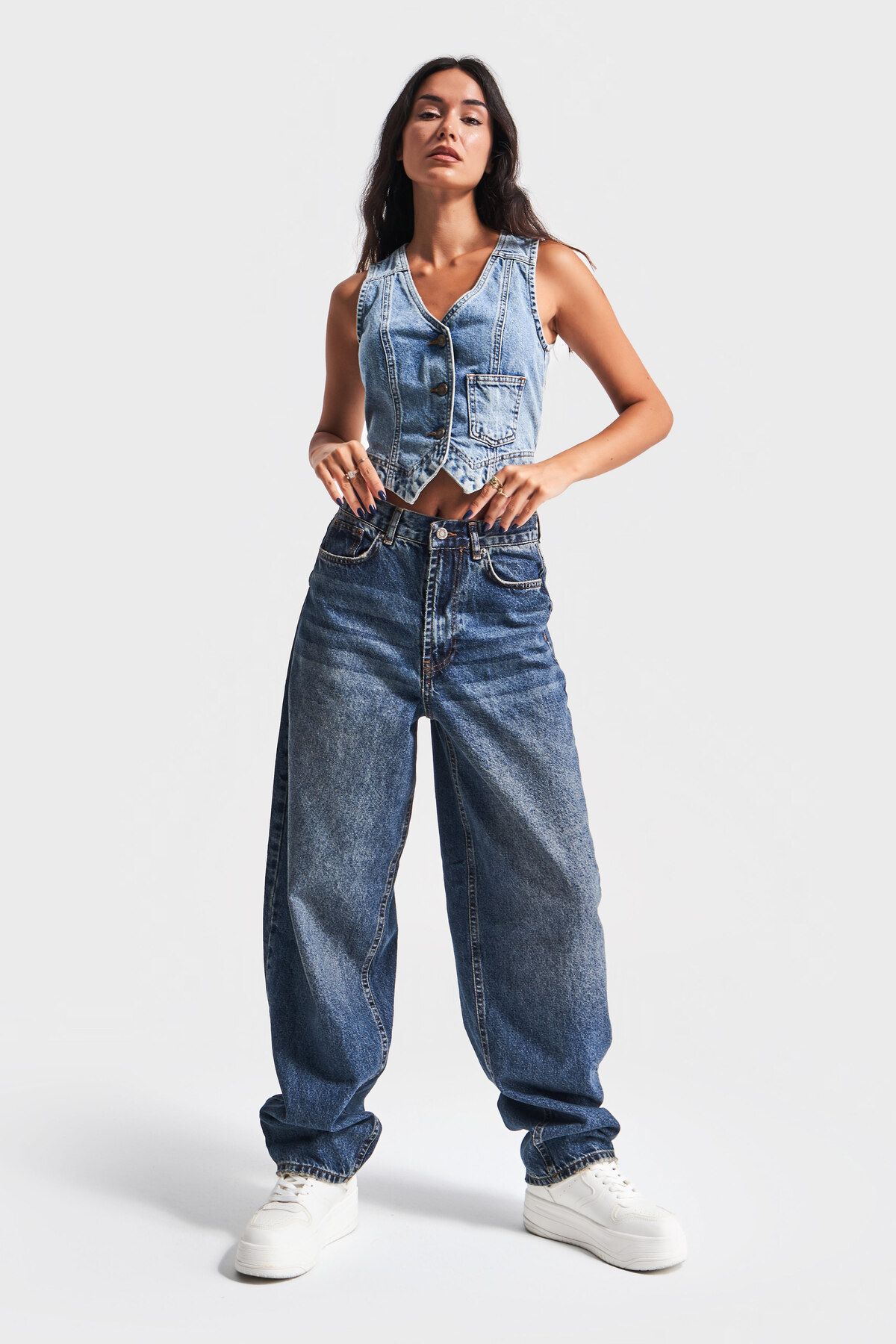 Kadın T.Kot Rengi 2w48 Skater Fir Bol Kesim Denim Kadın T.Kot Rengi 2w48 Skater Fir Bol Kesim Denim