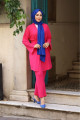 Kuşaklı Detaylı Tesettür Kimono Takım Kuşaklı Detaylı Tesettür Kimono Takım