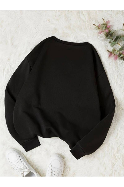 Kadın papatya baskılı Sweatshirt Kadın papatya baskılı Sweatshirt