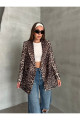 Leopar Desenli Kadın Blazer Ceket Leopar Desenli Kadın Blazer Ceket