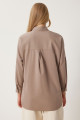 Kadın Vizon Oversize Uzun Basic Gömlek DD00842 Kadın Vizon Oversize Uzun Basic Gömlek DD00842