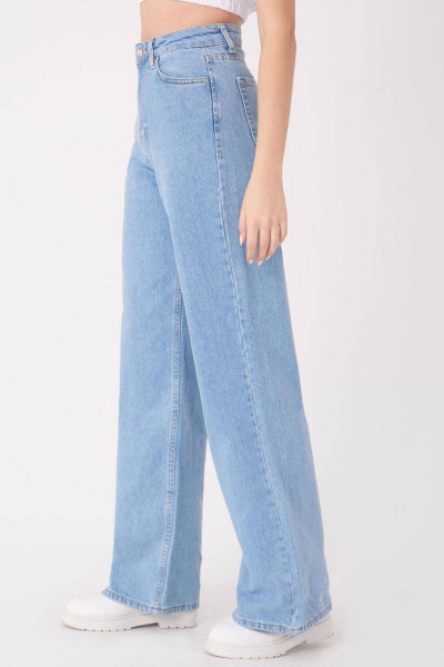 Yüksek Bel Wide Leg Jean Pantolon Pn7063 - Pnl Yüksek Bel Wide Leg Jean Pantolon Pn7063 - Pnl