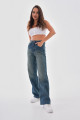 Kadın Yüksek bel Soluk Efektli Vintage Palazzo Jeans Kadın Yüksek bel Soluk Efektli Vintage Palazzo Jeans