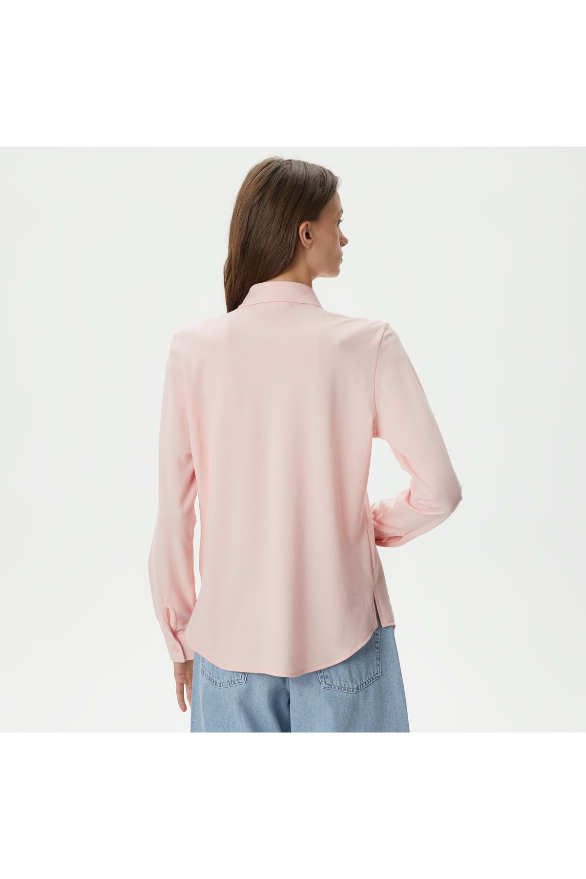 Kadın Slim Fit Organik Pamuk Pembe Gömlek Kadın Slim Fit Organik Pamuk Pembe Gömlek