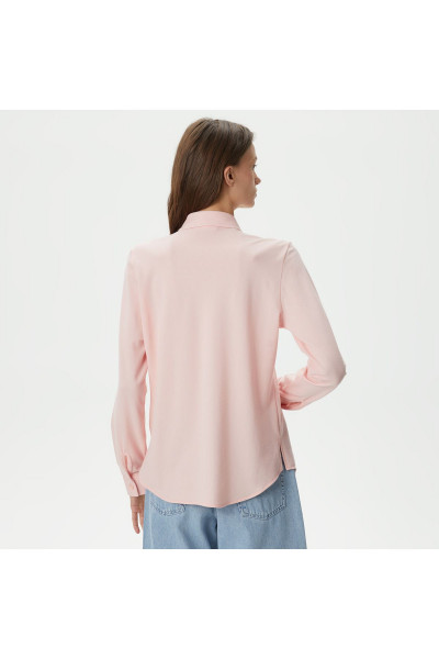 Kadın Slim Fit Organik Pamuk Pembe Gömlek Kadın Slim Fit Organik Pamuk Pembe Gömlek