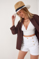 Oversize Basic Gömlek KAHVERENGİ LDD0003 Oversize Basic Gömlek KAHVERENGİ LDD0003