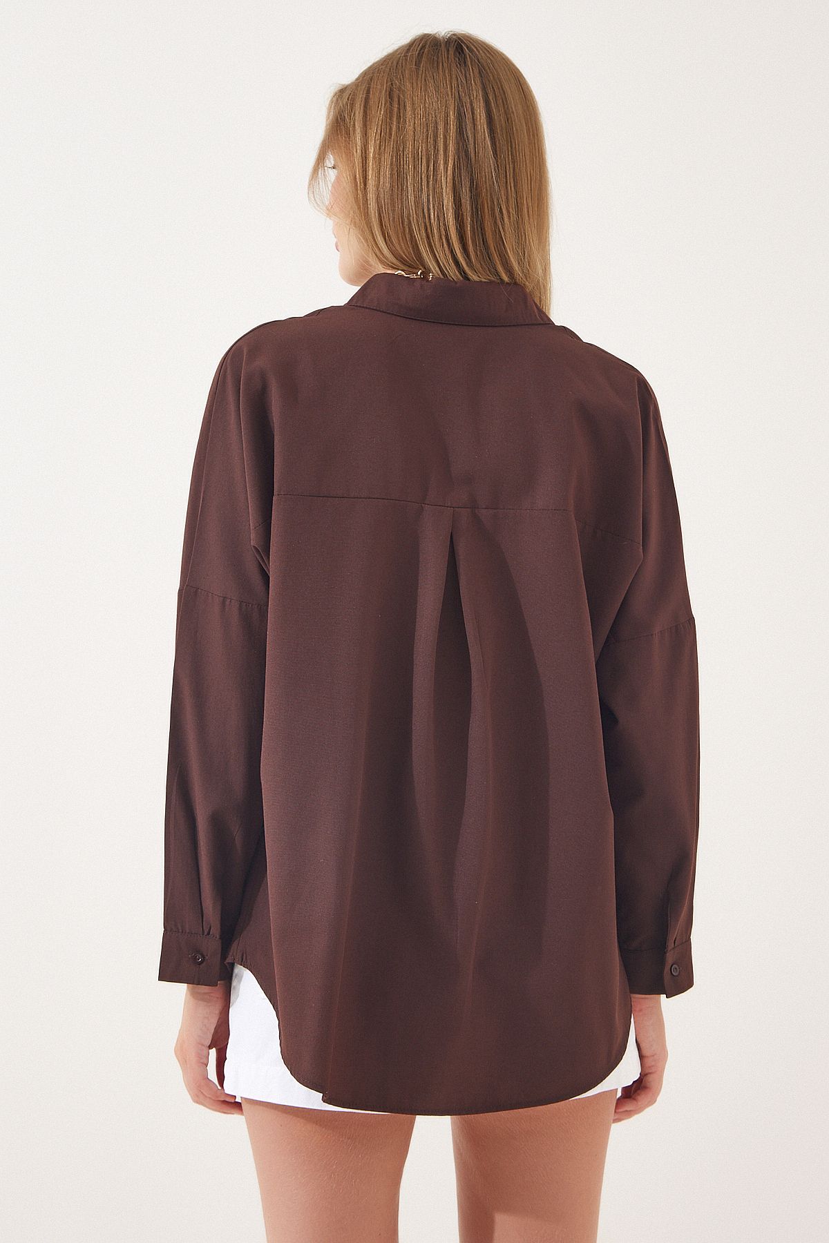 Oversize Basic Gömlek KAHVERENGİ LDD0003 Oversize Basic Gömlek KAHVERENGİ LDD0003
