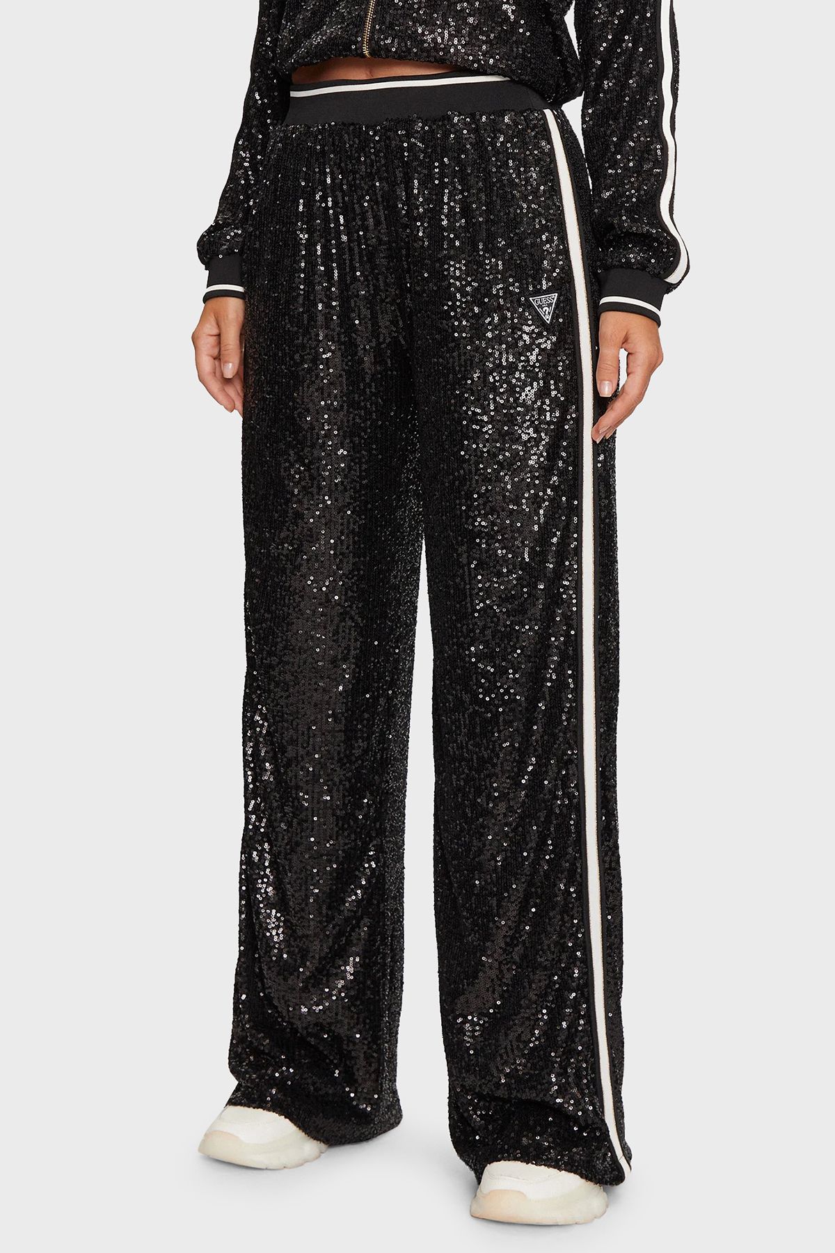 Mini Sequins Logolu Comfort Fit Yüksek Bel Payetli Pantolon V4BB16KCI90 PANTOLON V4BB16 Mini Sequins Logolu Comfort Fit Yüksek Bel Payetli Pantolon V4BB16KCI90 PANTOLON V4BB16