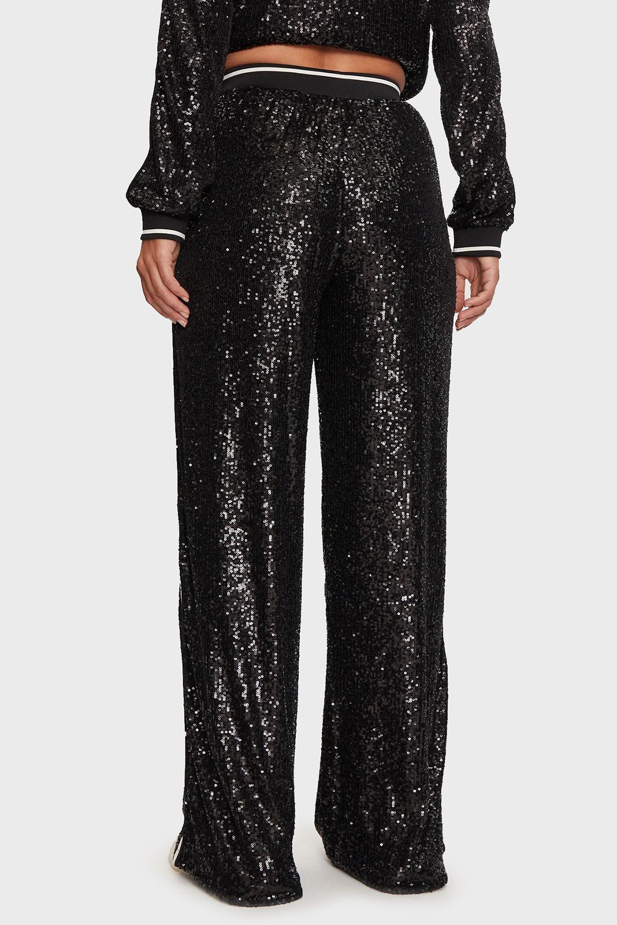 Mini Sequins Logolu Comfort Fit Yüksek Bel Payetli Pantolon V4BB16KCI90 PANTOLON V4BB16 Mini Sequins Logolu Comfort Fit Yüksek Bel Payetli Pantolon V4BB16KCI90 PANTOLON V4BB16