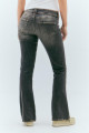 Yıkanmış Siyah Renk Düşük Bel Flare Jeans Yıkanmış Siyah Renk Düşük Bel Flare Jeans