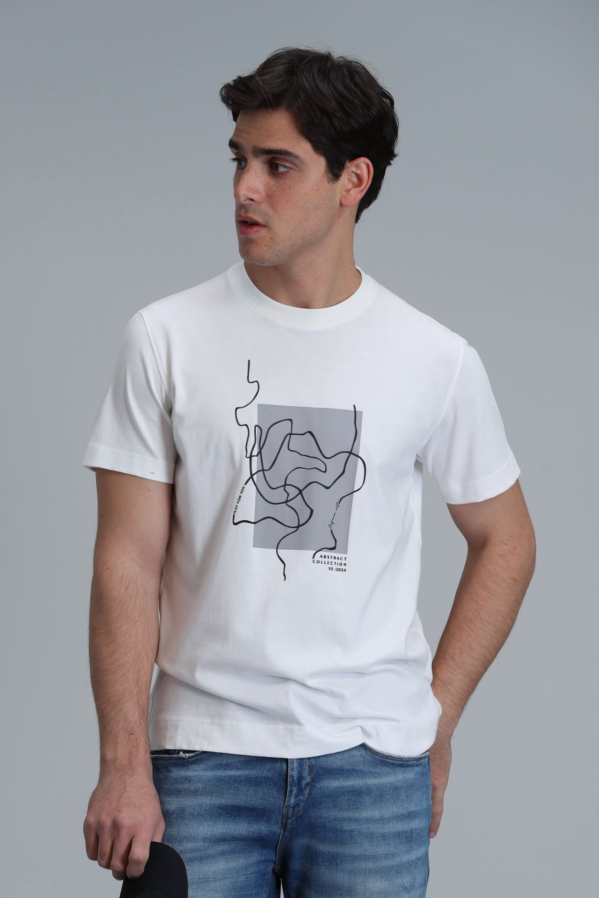 Nally Modern Grafik T- Shirt Beyaz