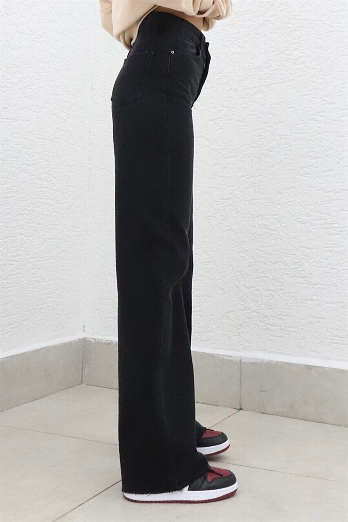 Tessa Gold Ikon 90's Siyah Likralı Süper Extra Yüksek Bel Palazzo Salaş Jean Pantolon Tessa Gold Ikon 90's Siyah Likralı Süper Extra Yüksek Bel Palazzo Salaş Jean Pantolon