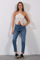 Mavi Yüksek Bel, Esnek Skinny Denim Dar Kalıp Mom Jean Kadın Kot Pantolon @cremona Mavi Yüksek Bel, Esnek Skinny Denim Dar Kalıp Mom Jean Kadın Kot Pantolon @cremona