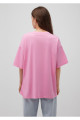 Logo Baskılı Pembe Tişört Oversize / Geniş Kesim 1600843-71032 Logo Baskılı Pembe Tişört Oversize / Geniş Kesim 1600843-71032