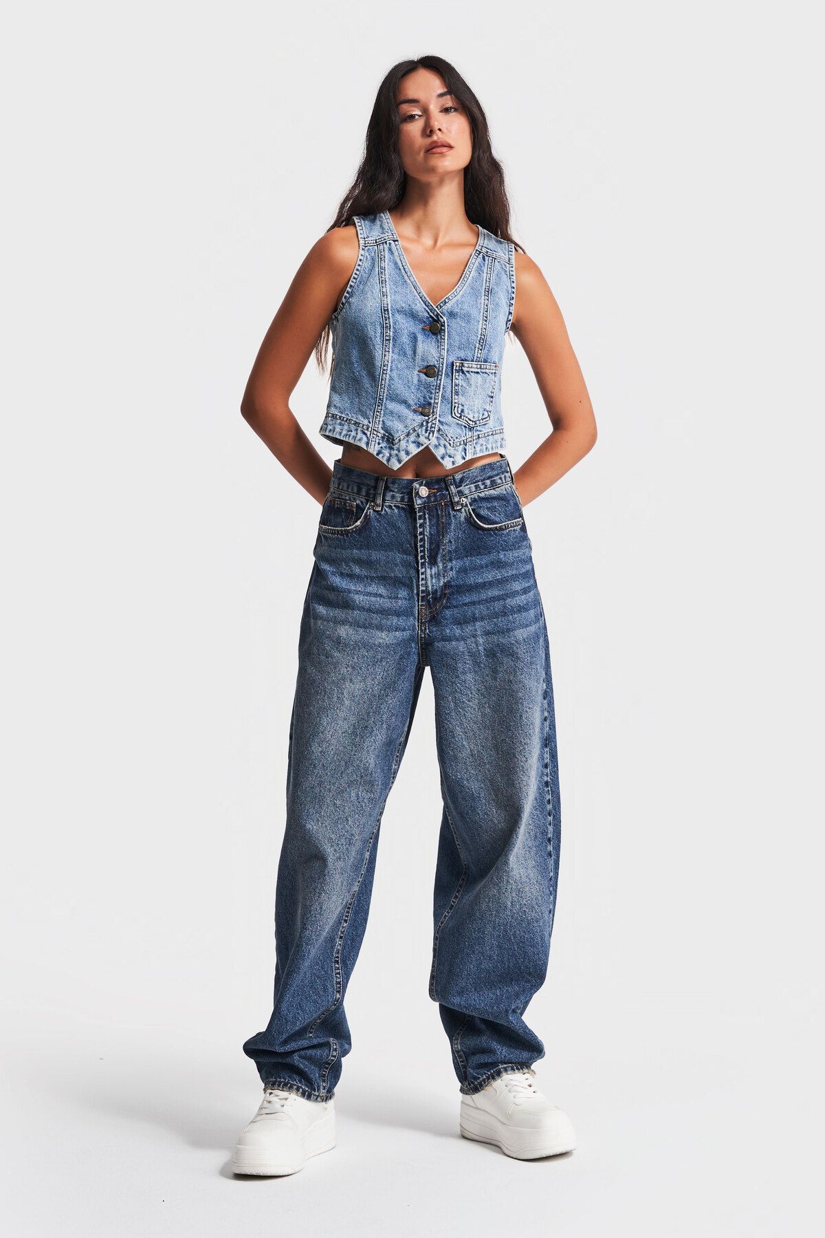 Kadın T.Kot Rengi 2w48 Skater Fir Bol Kesim Denim Kadın T.Kot Rengi 2w48 Skater Fir Bol Kesim Denim