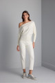 Taş Baskılı Kayık Yaka Ekru Triko Bluz Taş Baskılı Kayık Yaka Ekru Triko Bluz